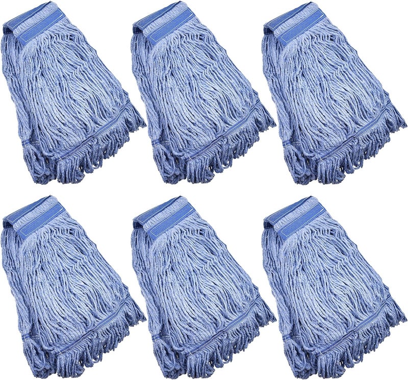 klesti Store Mop Head Replacement Commercial Heavy Duty String Blue Wet Mop Heads for 3 Typs Commercial Mop Handle(6,Large,Weight 23oz) - Image 1